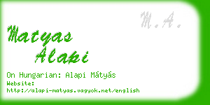 matyas alapi business card